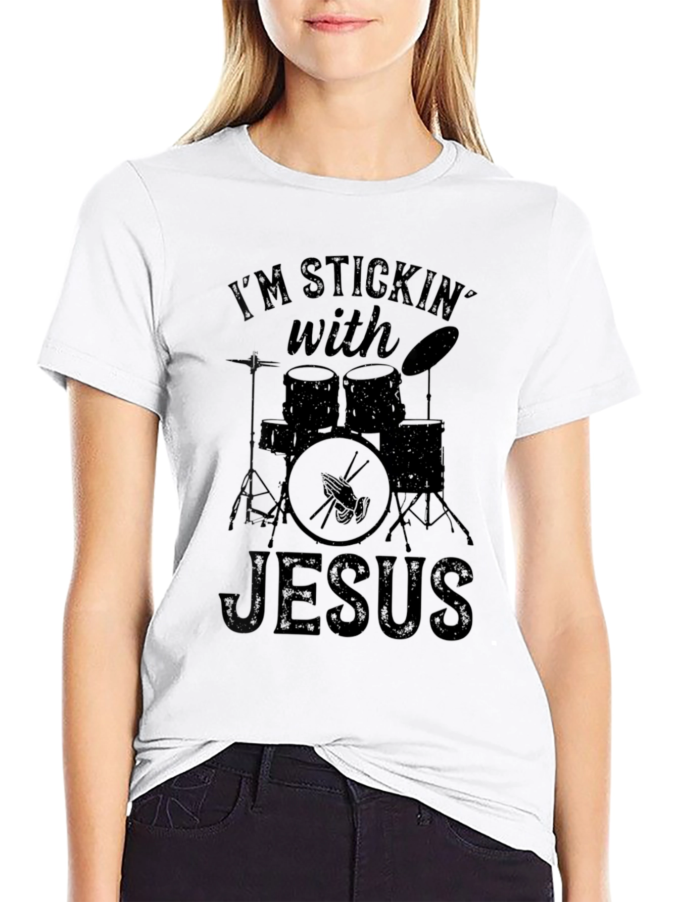 Im Stickin With Jesus Drummer T-Shirt