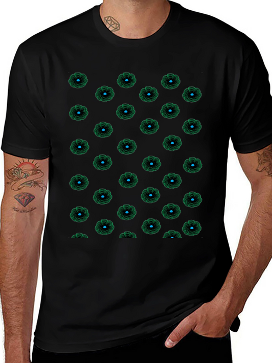Black Floral Patterned T-Shirt
