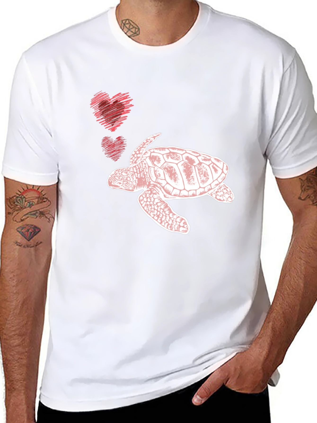 Sea Turtle Love Graphic Tee - Black