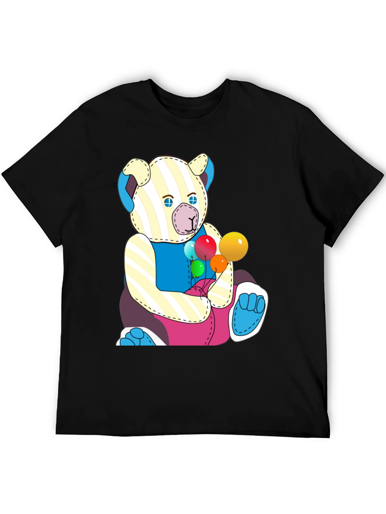 Cartoon Bear with Balloons Graphic Tee