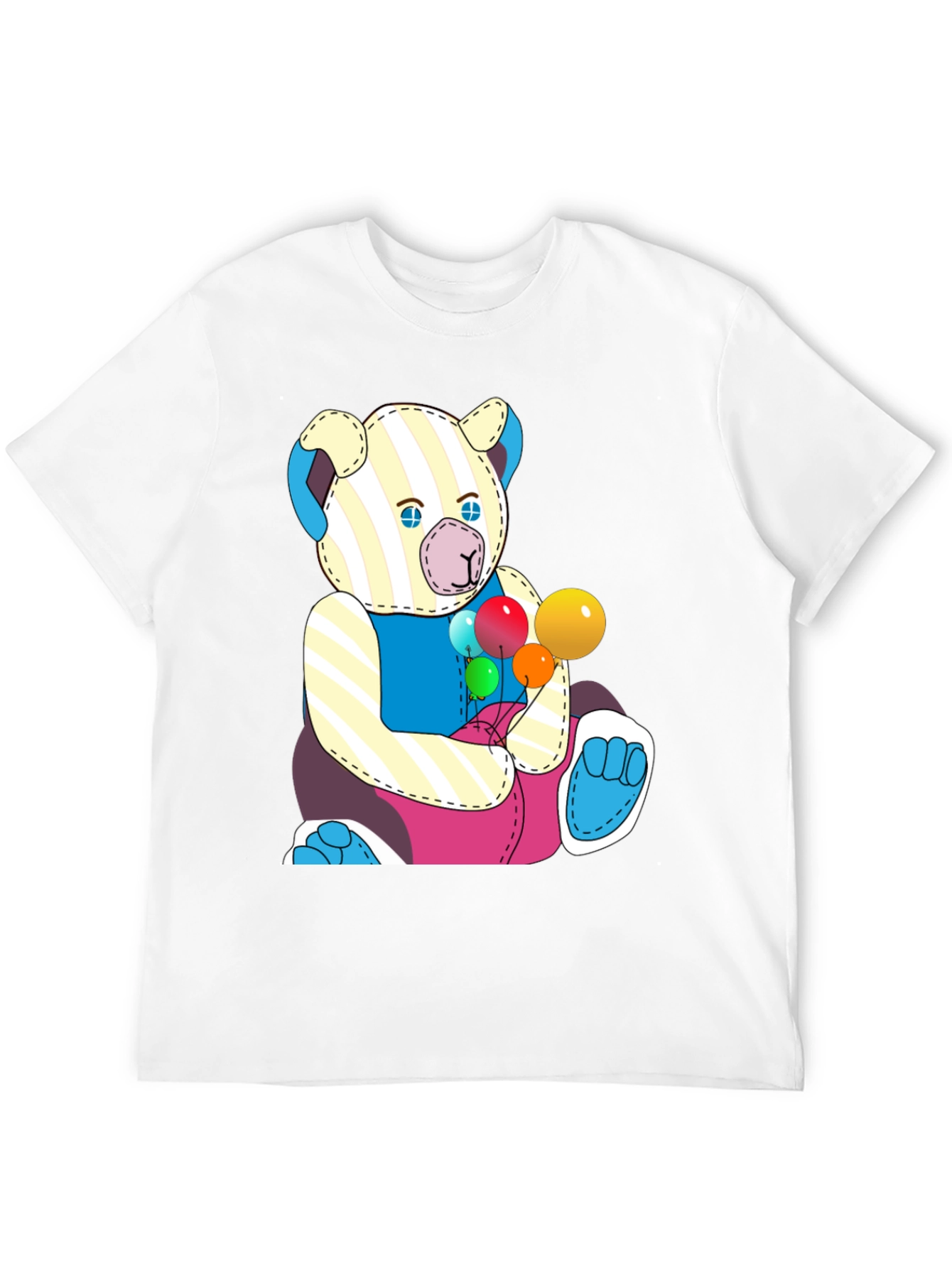 Cartoon Bear with Balloons Graphic Tee