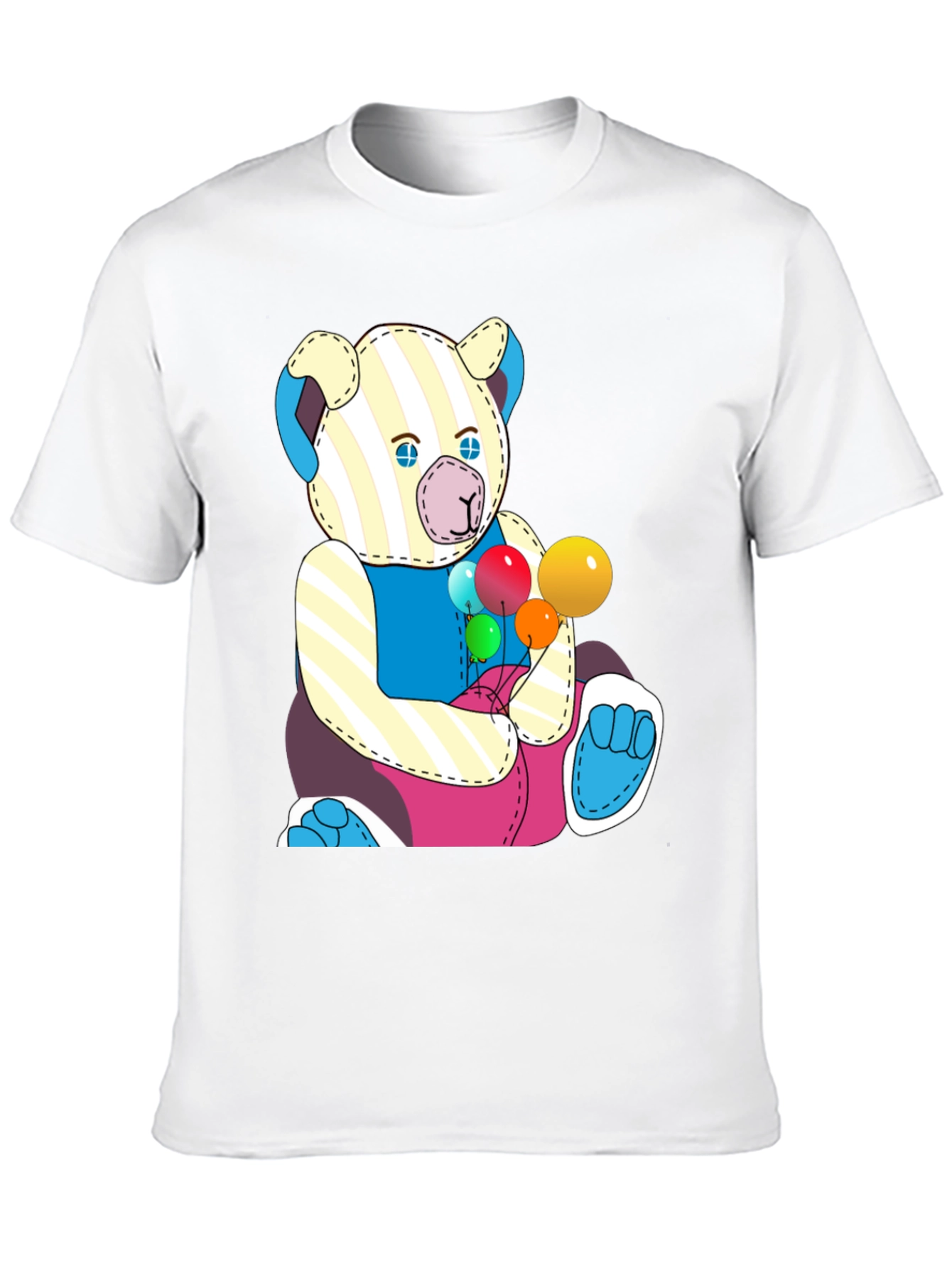 Cartoon Bear with Balloons Graphic Tee