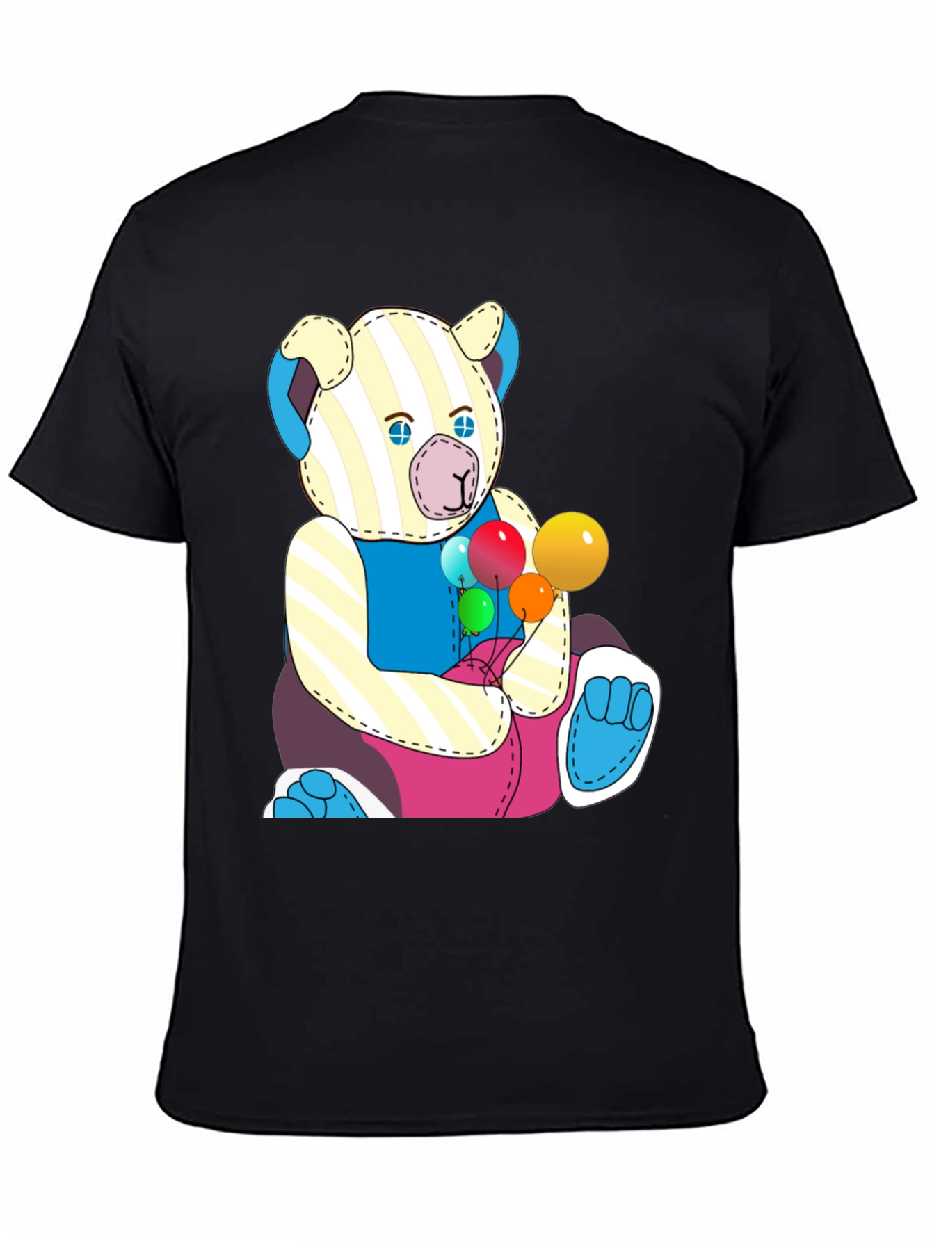 Cartoon Bear with Balloons Graphic Tee
