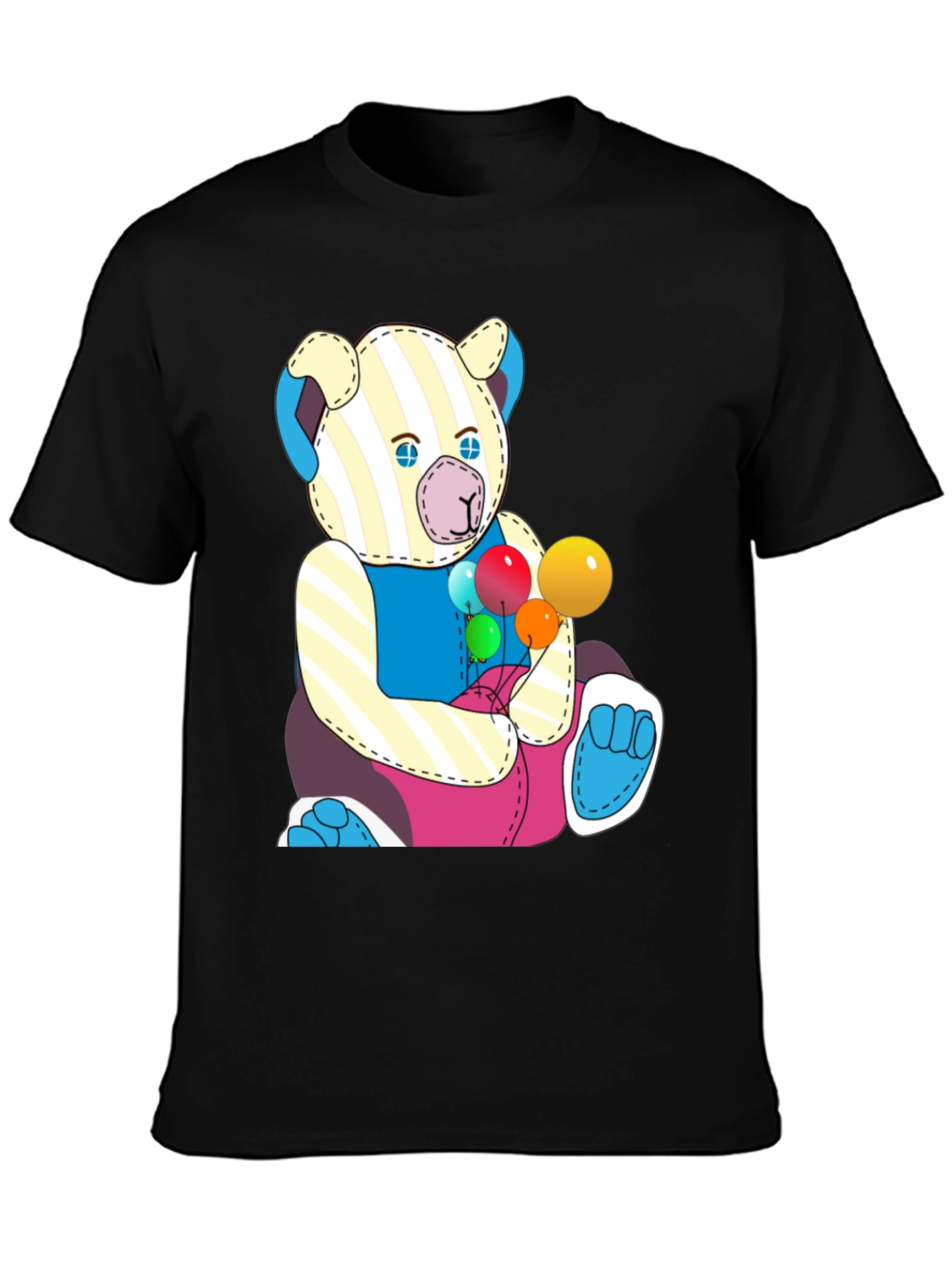 Cartoon Bear with Balloons Graphic Tee