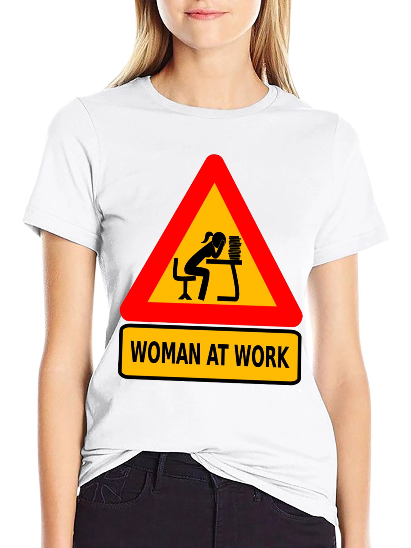 Woman At Work T-Shirt - Funny Graphic Tee