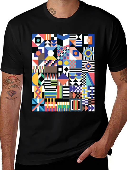 Geometric Art Print Tee - Modern Graphic Design