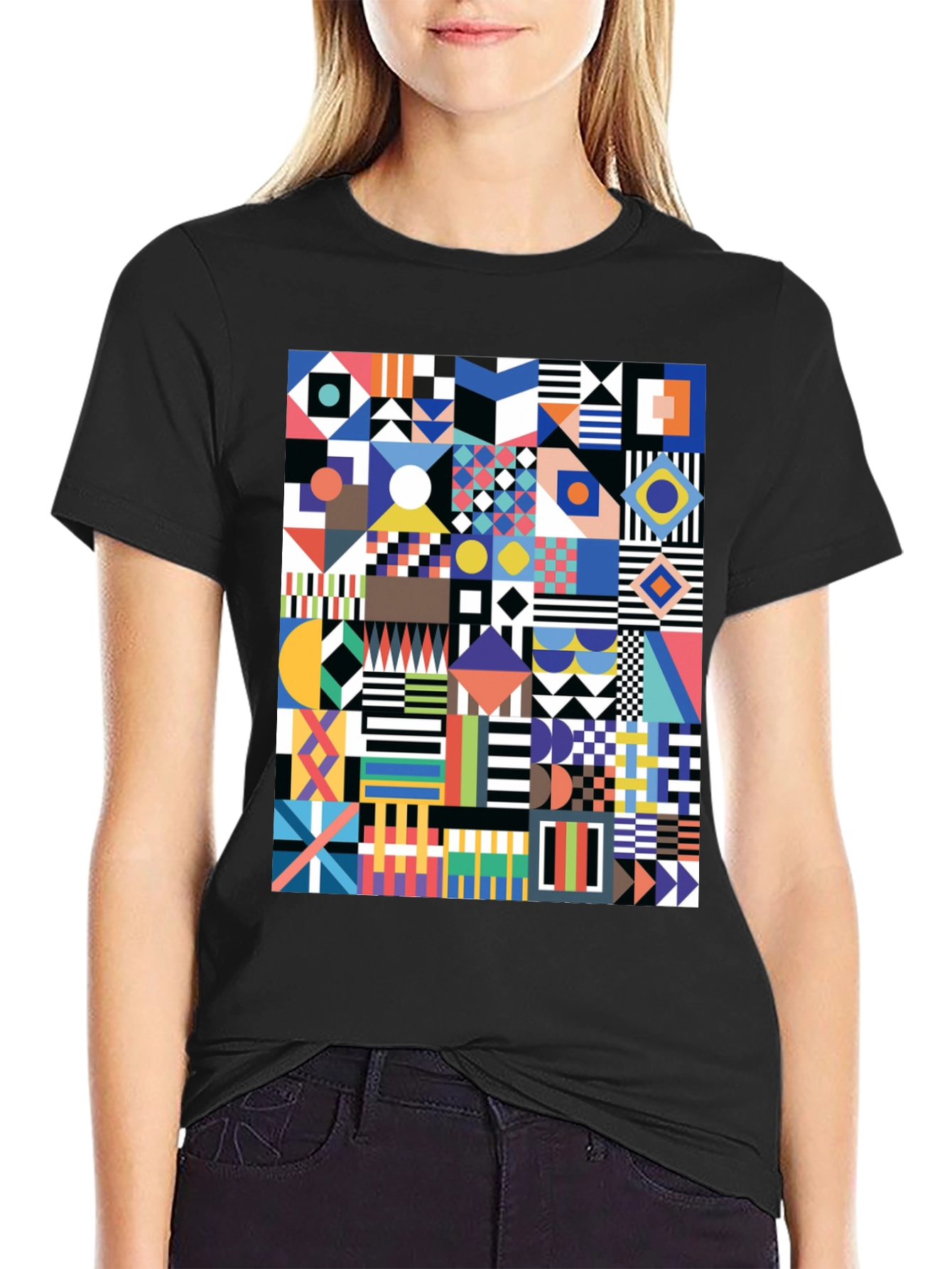 Geometric Art Print Tee - Modern Graphic Design
