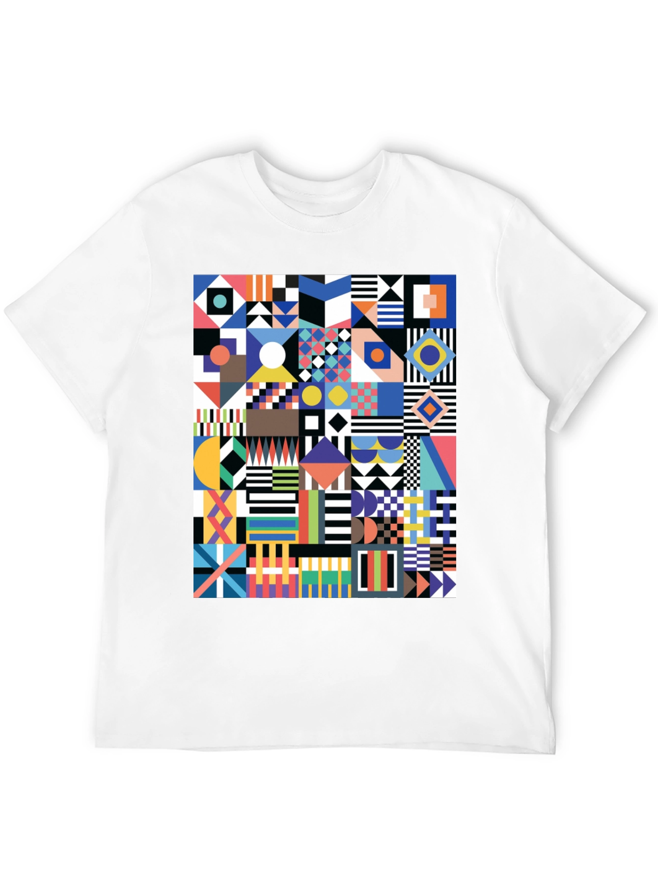 Geometric Art Print Tee - Modern Graphic Design