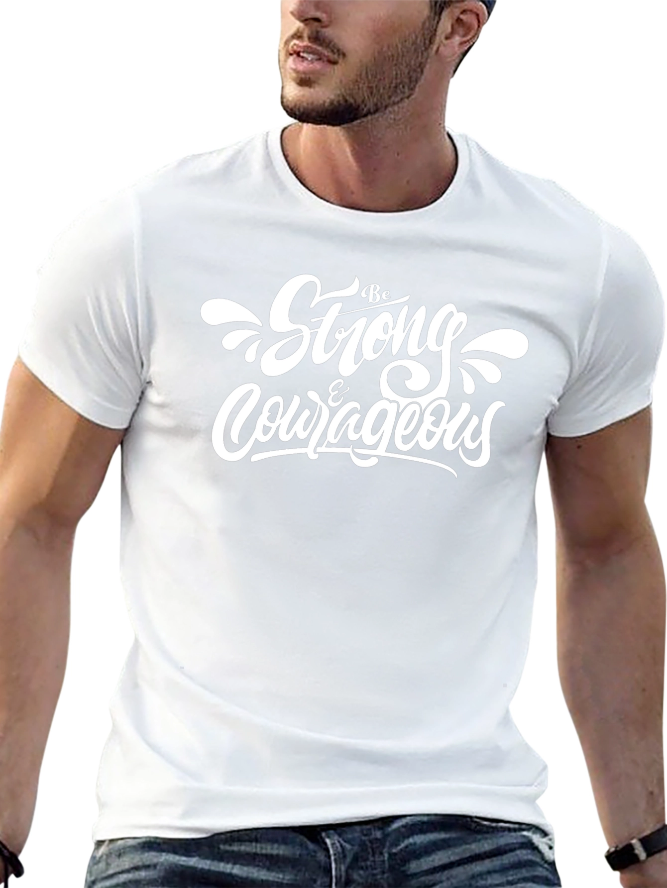 Be Strong & Courageous Black T-Shirt