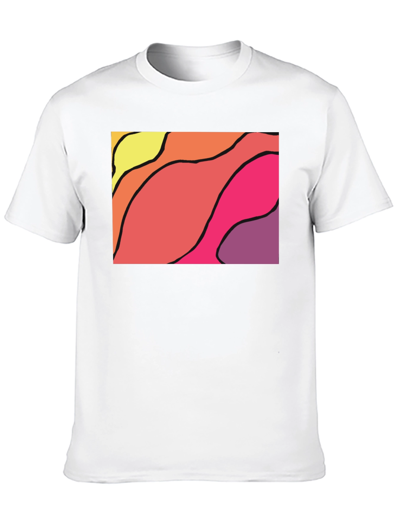 Abstract Wave Graphic Black T-Shirt