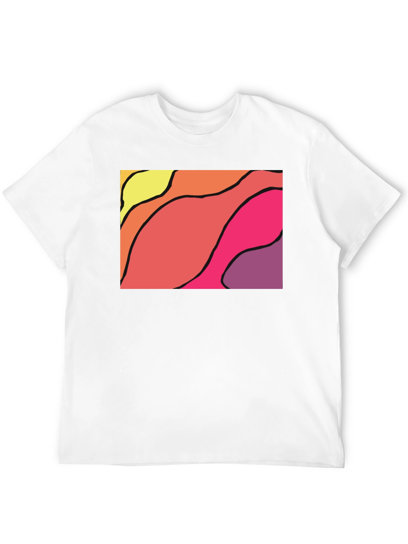 Abstract Wave Graphic Black T-Shirt