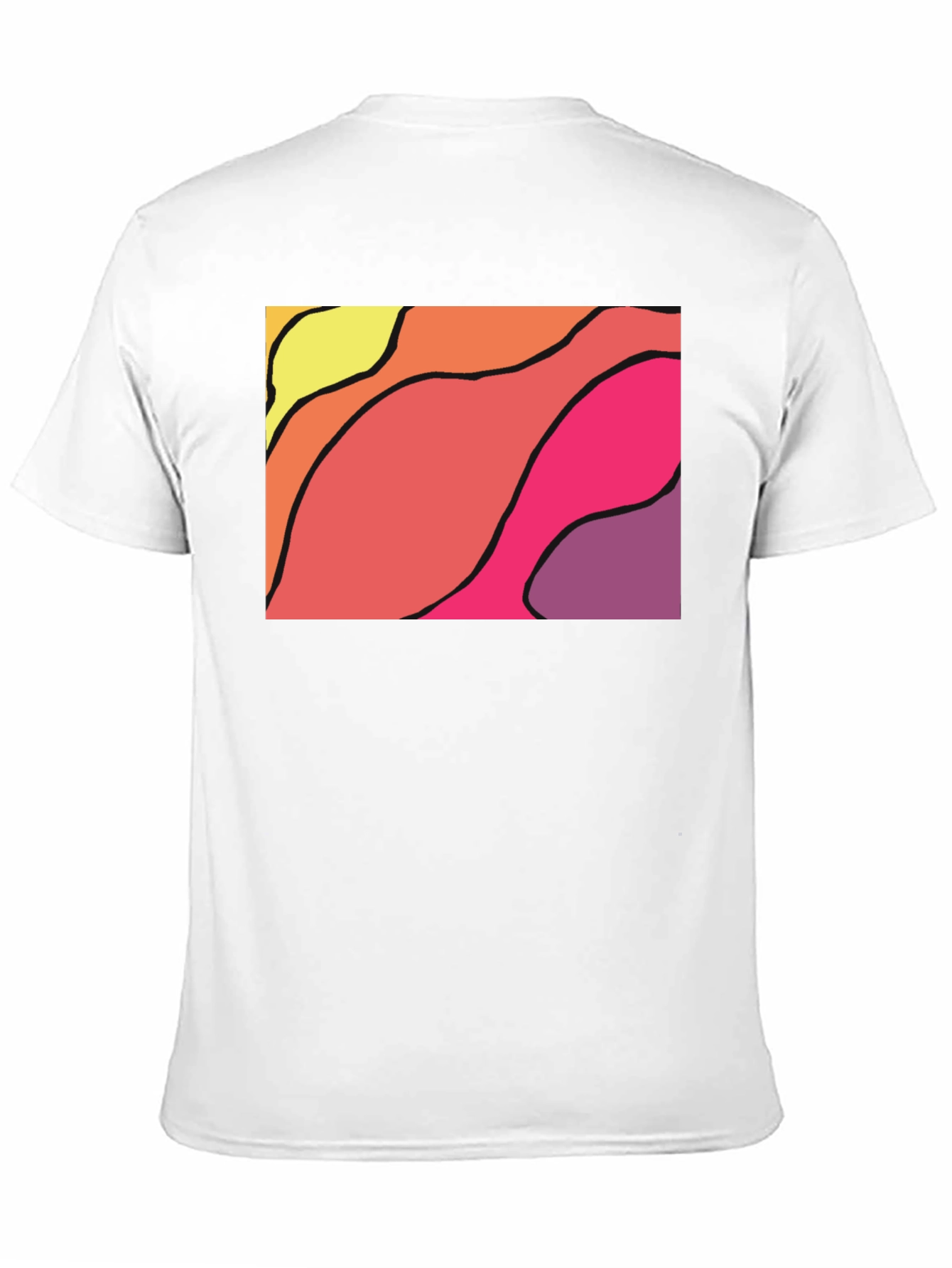 Abstract Wave Graphic Black T-Shirt