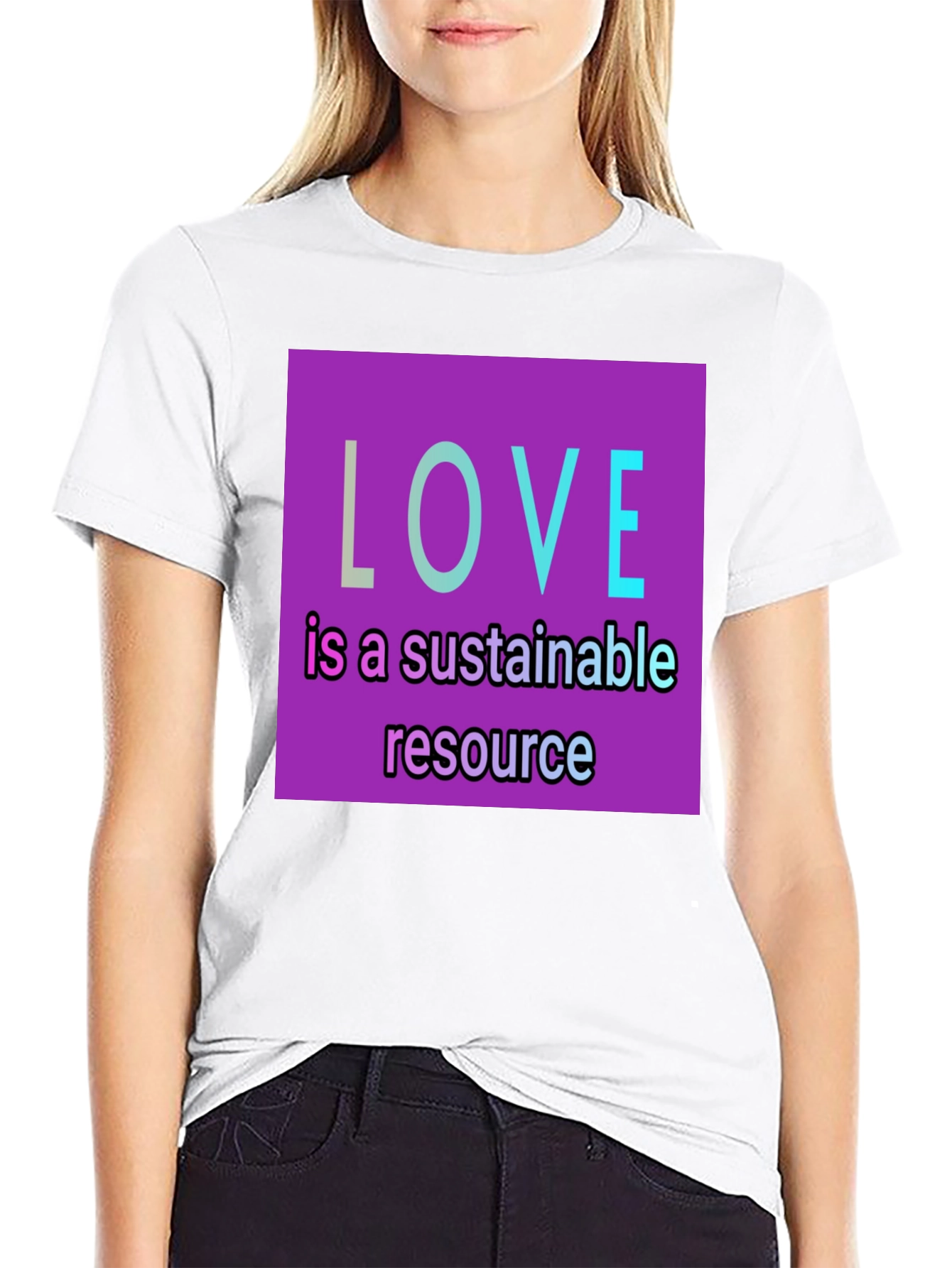 Sustainable Love T-Shirt - Black Graphic Tee