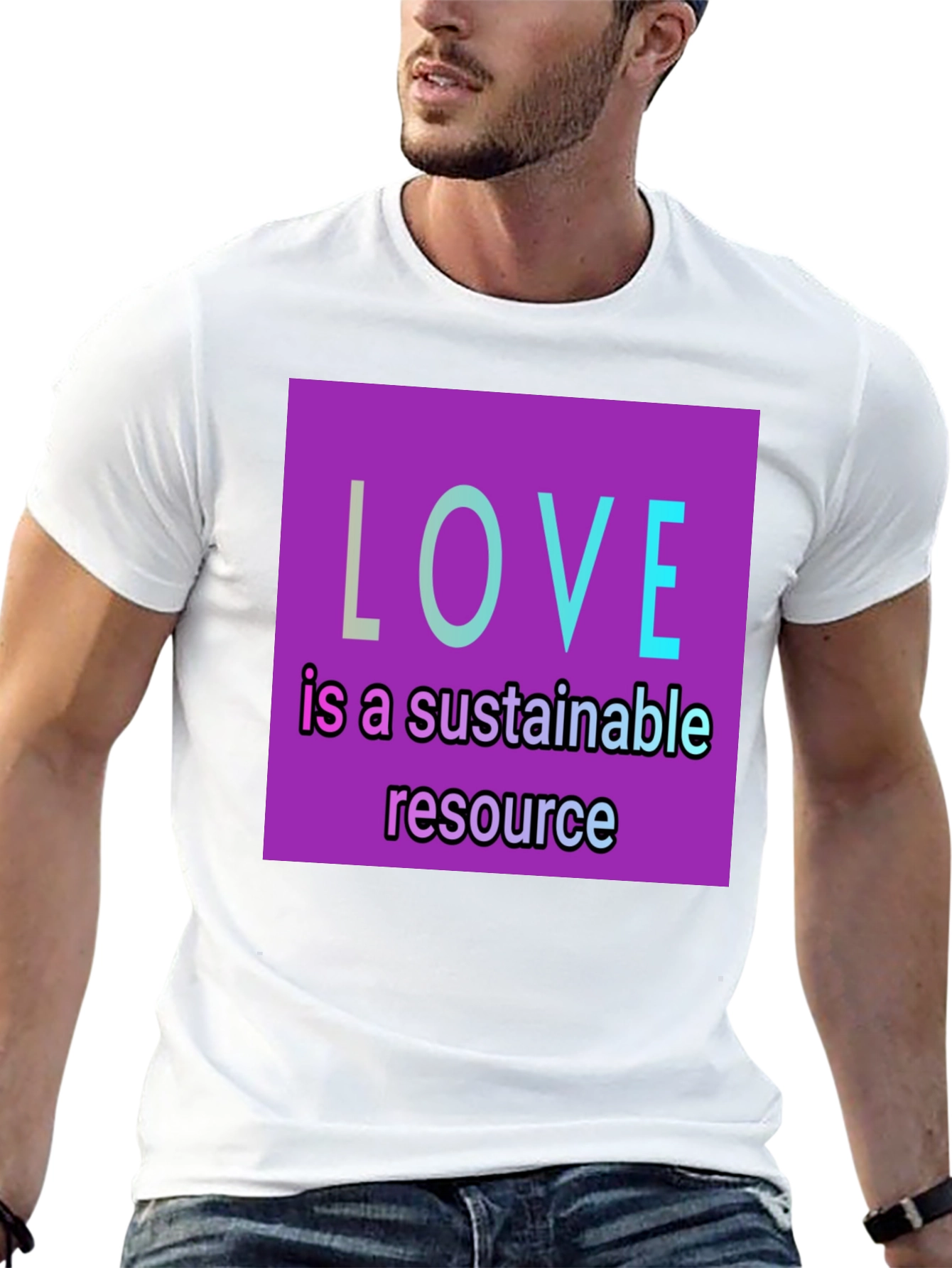 Sustainable Love T-Shirt - Black Graphic Tee