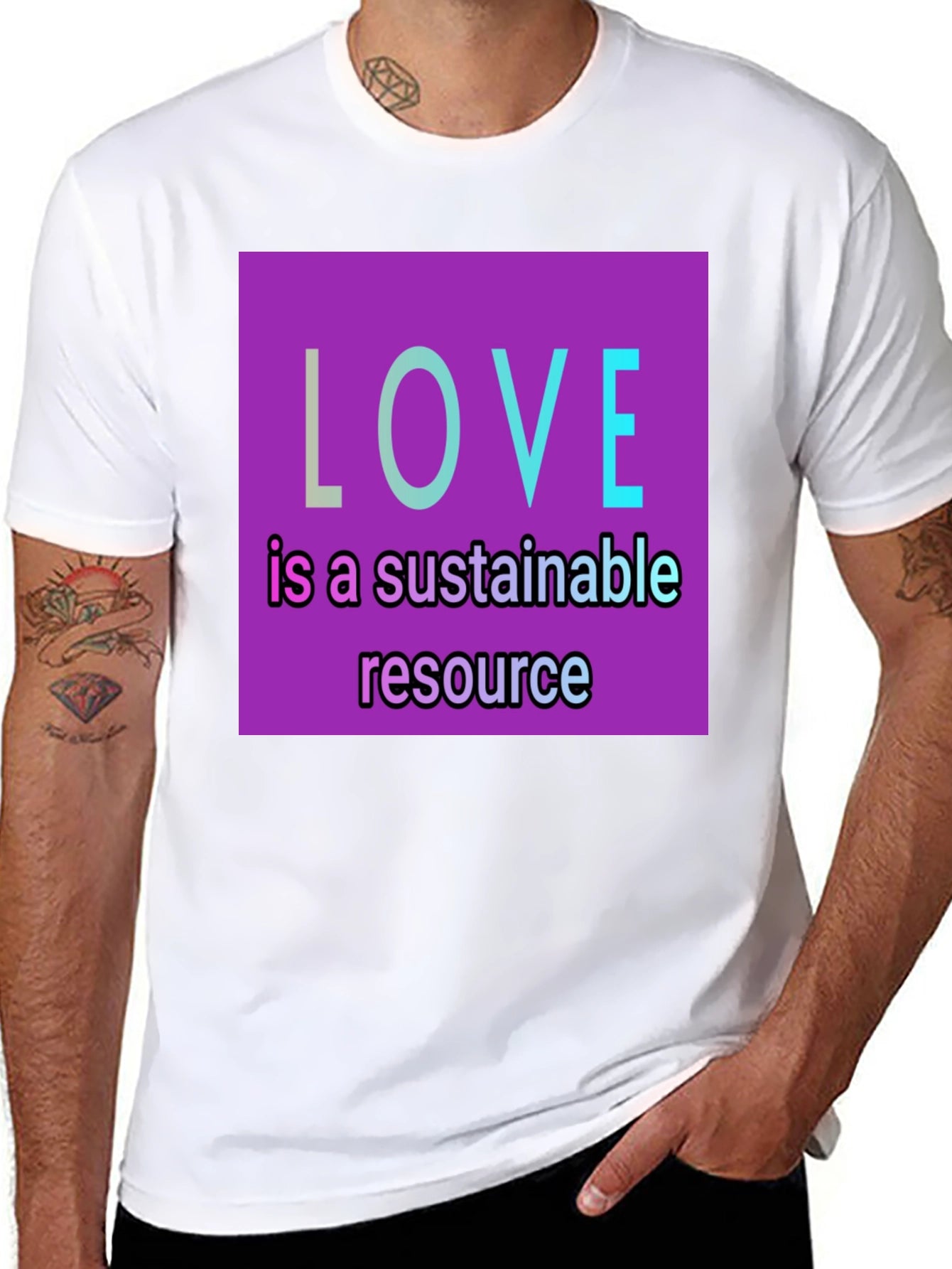 Sustainable Love T-Shirt - Black Graphic Tee