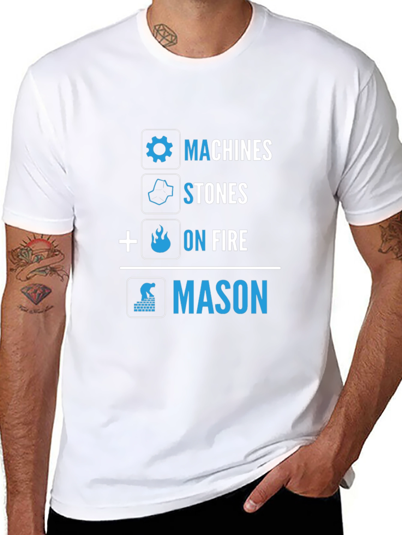 Machines Stones On Fire Mason Graphic Tee - Black