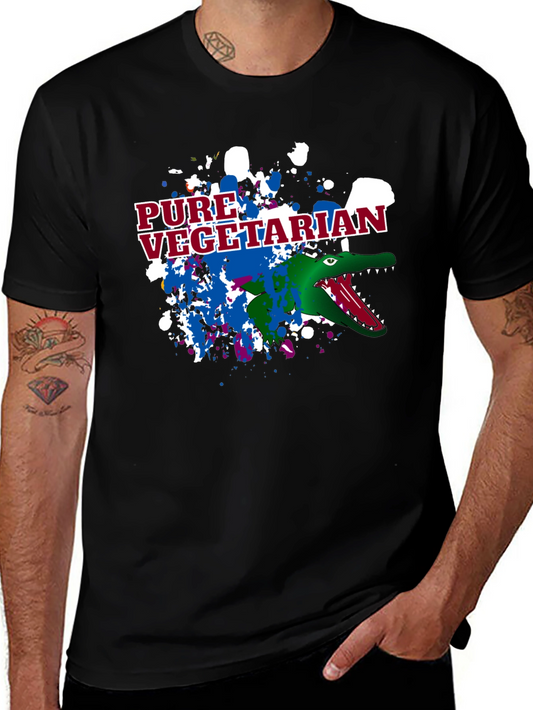 Pure Vegetarian Alligator Graphic T-Shirt
