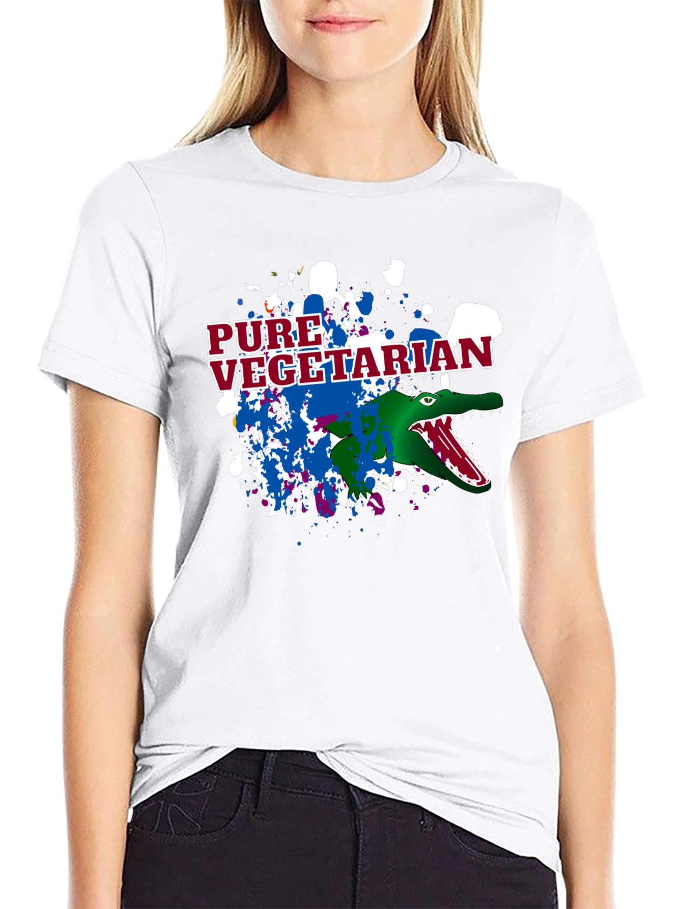 Pure Vegetarian Alligator Graphic T-Shirt