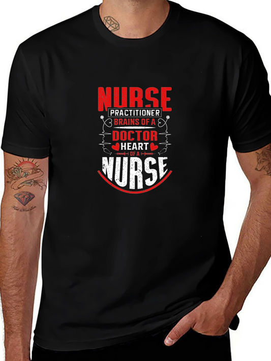 Nurse Practitioner Brains Doctor Heart Nurse T-Shirt