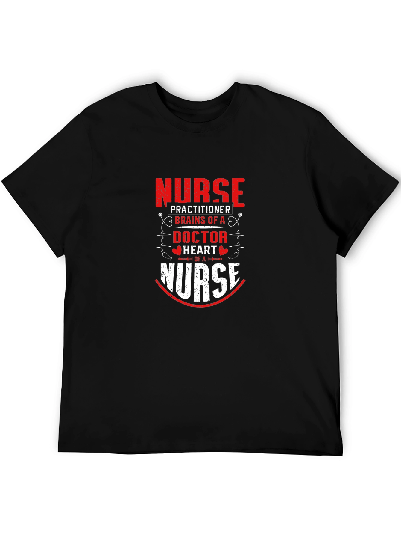 Nurse Practitioner Brains Doctor Heart Nurse T-Shirt