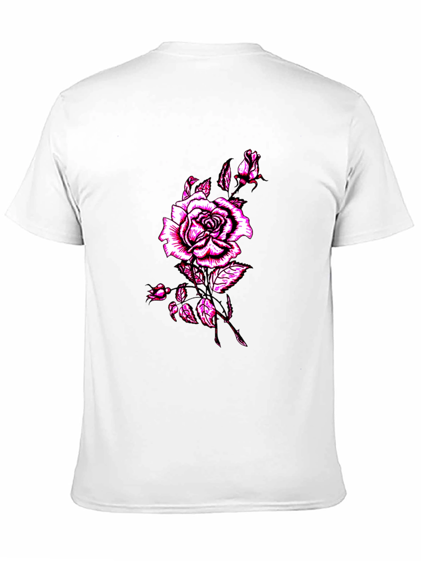 Mens Black Rose Graphic T-Shirt