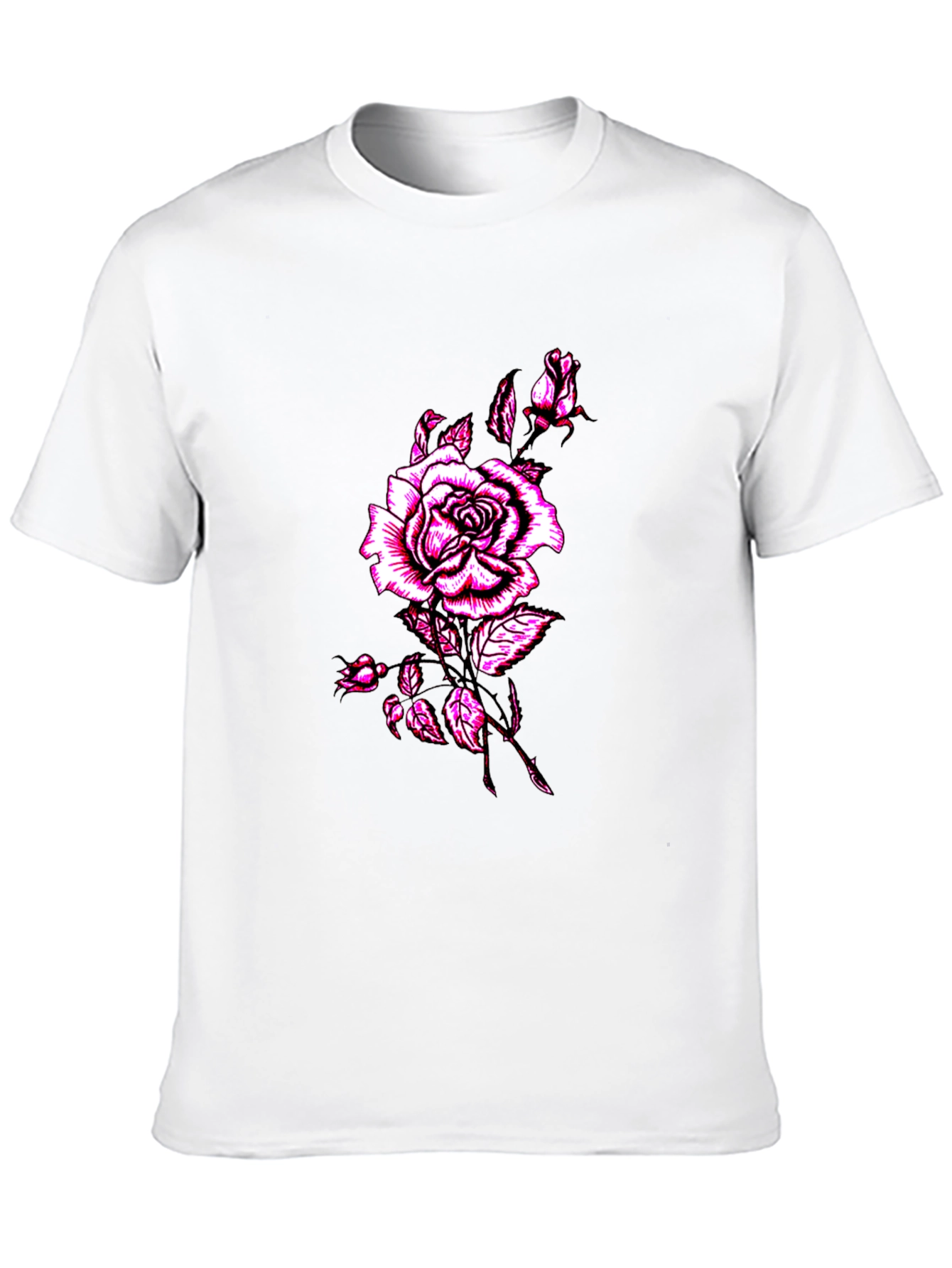 Mens Black Rose Graphic T-Shirt