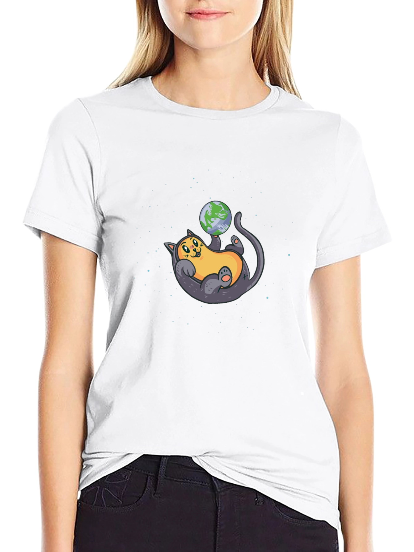Cosmic Cat T-Shirt - Space Cat Design