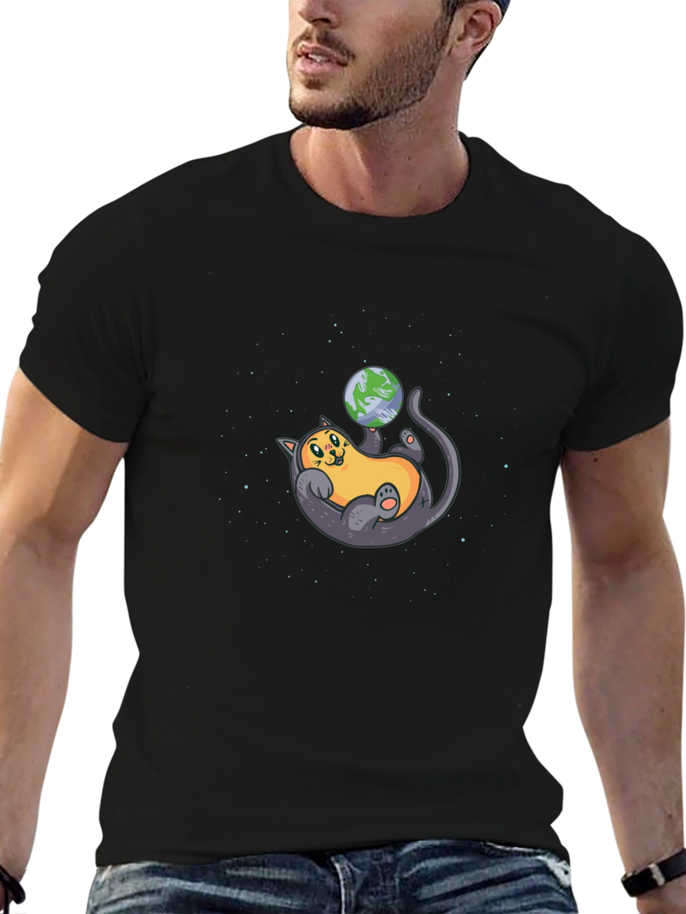 Cosmic Cat T-Shirt - Space Cat Design