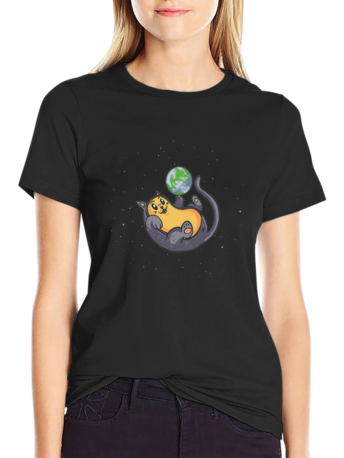 Cosmic Cat T-Shirt - Space Cat Design