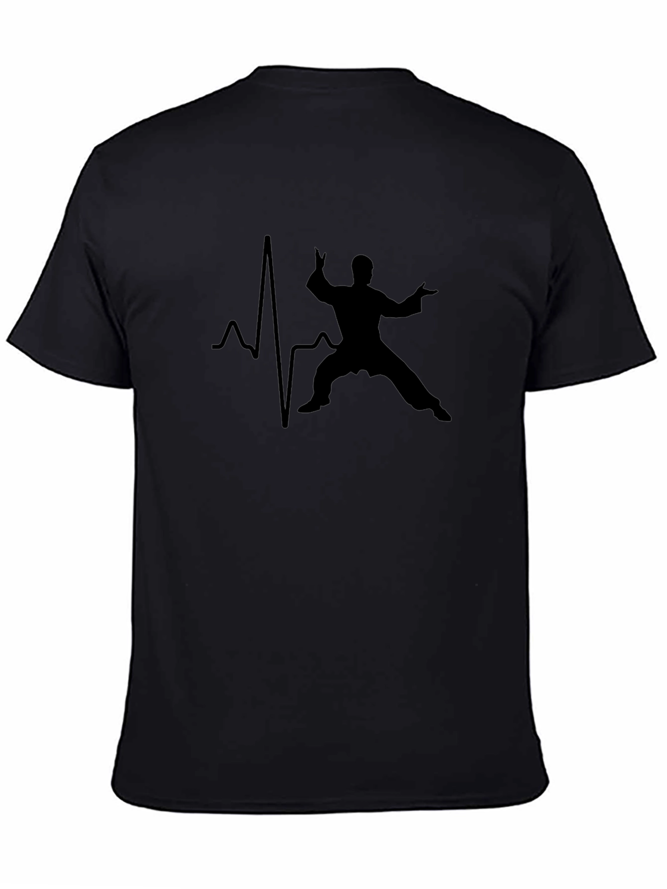 Heartbeat Tai Chi Silhouette Black T-Shirt