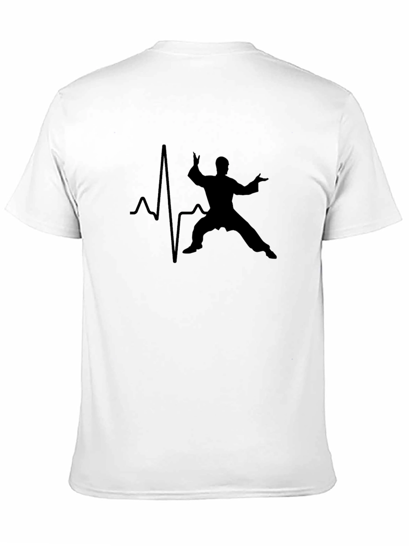 Heartbeat Tai Chi Silhouette Black T-Shirt