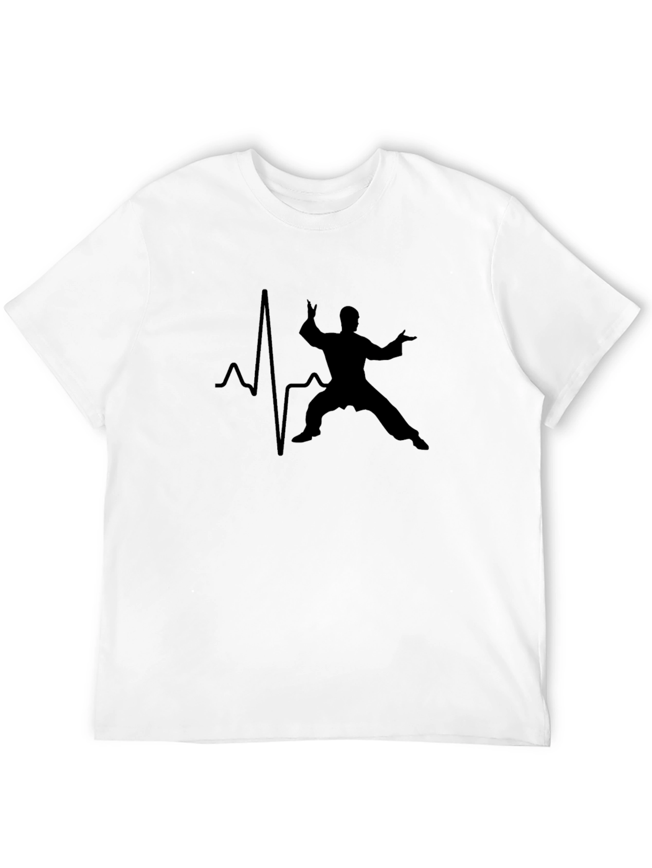 Heartbeat Tai Chi Silhouette Black T-Shirt