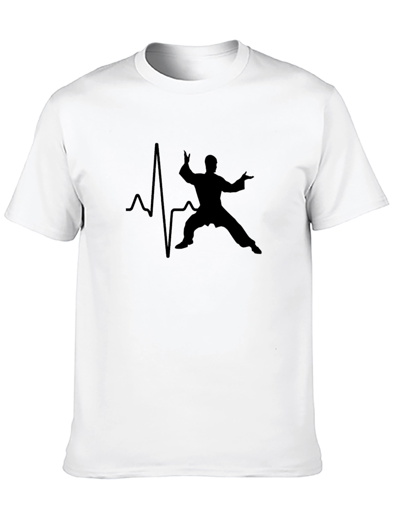 Heartbeat Tai Chi Silhouette Black T-Shirt