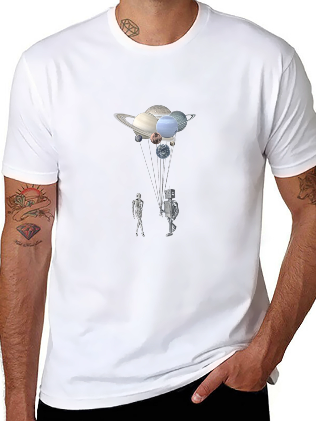 Planets & Robots Graphic T-Shirt