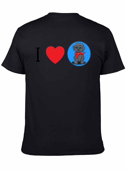 I Heart Dogs Graphic Tee - Black Cotton T-Shirt