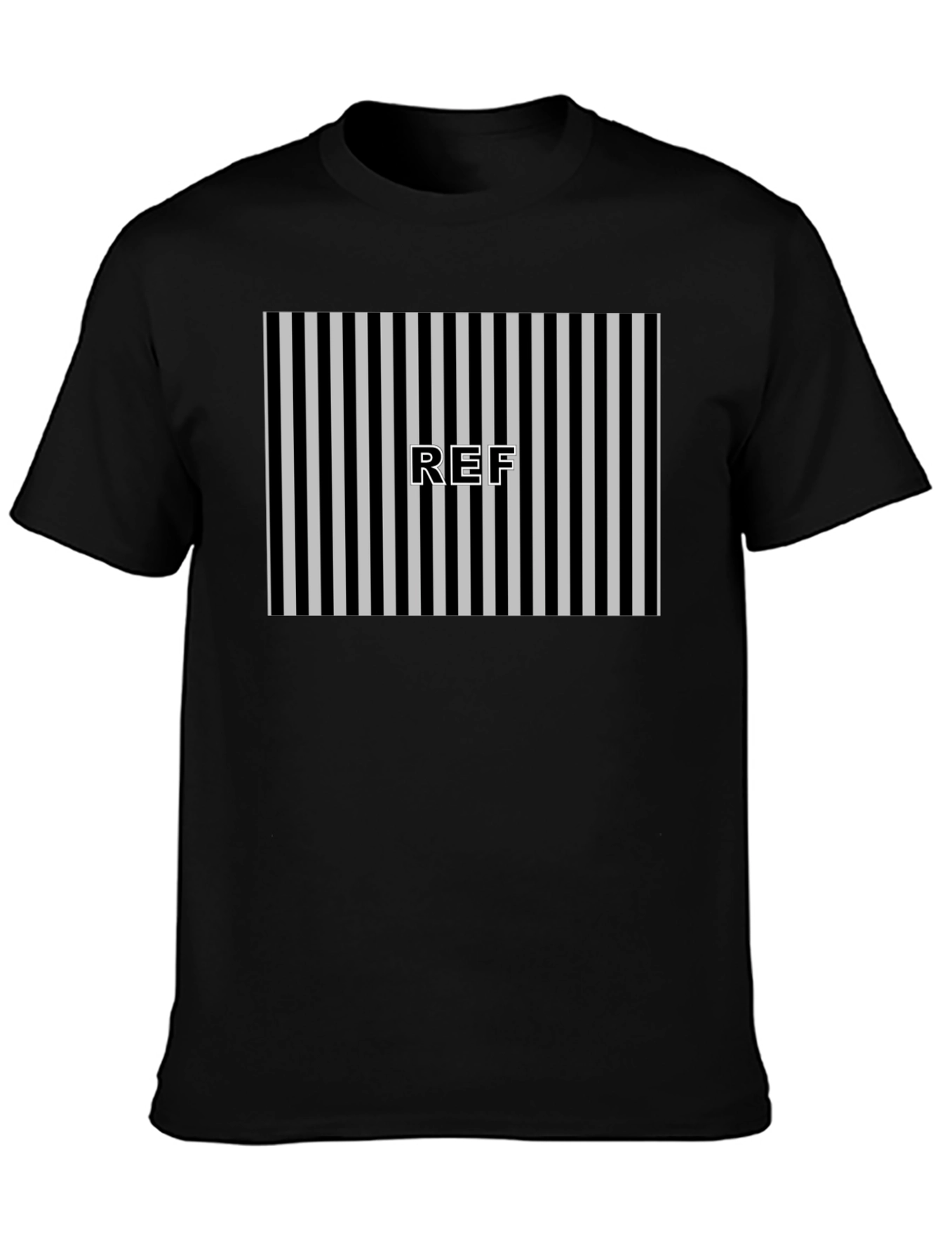 Referee Striped T-Shirt - Black and White Design