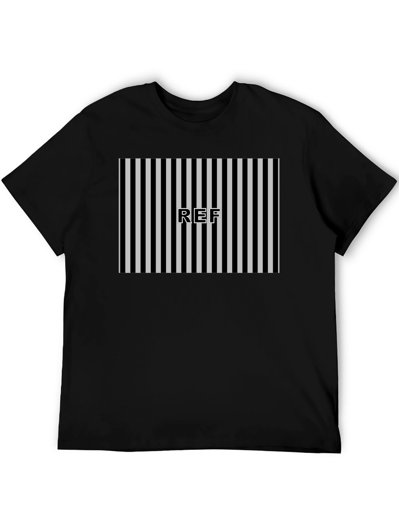 Referee Striped T-Shirt - Black and White Design