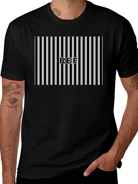 Referee Striped T-Shirt - Black and White Design