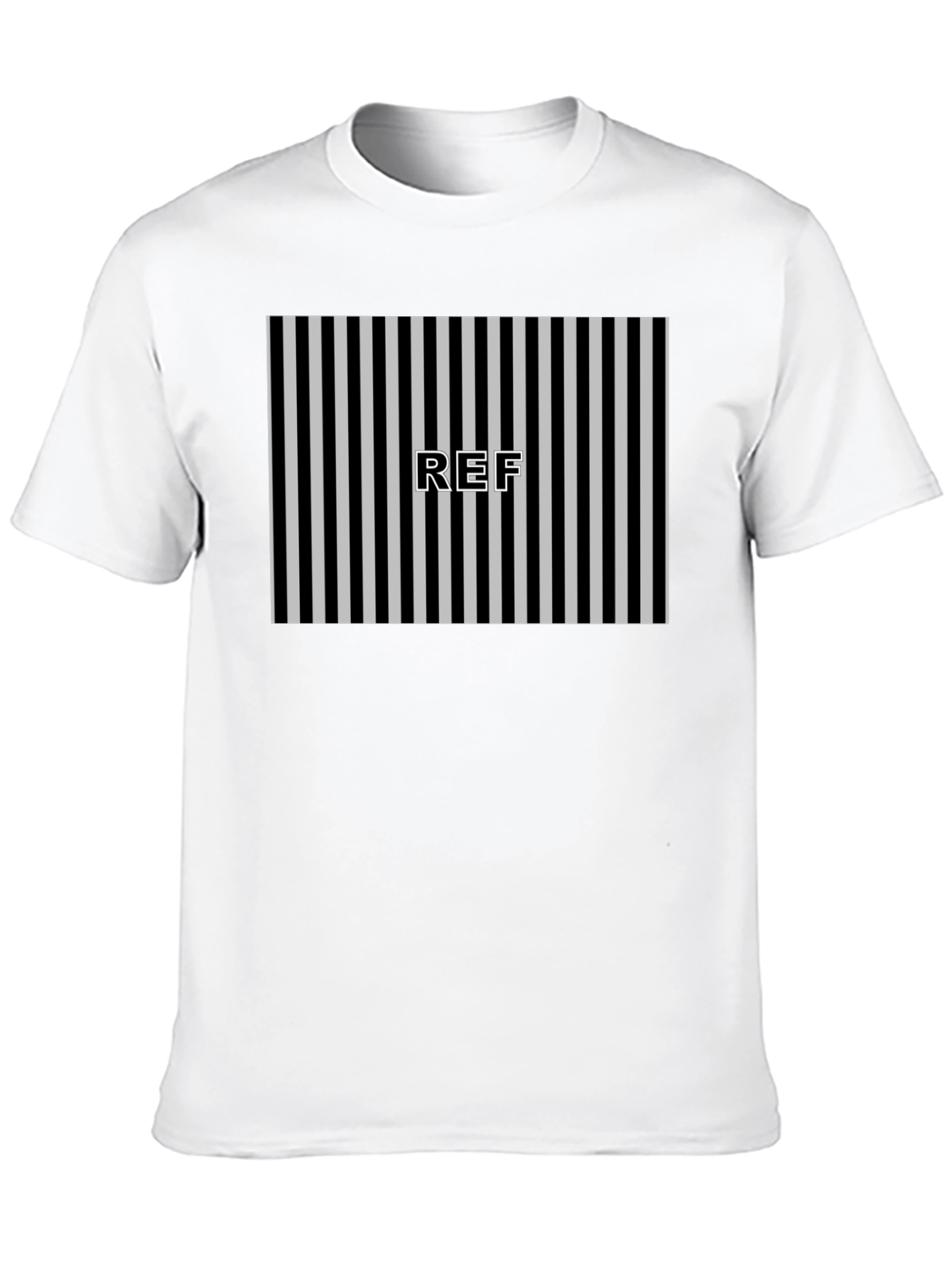 Referee Striped T-Shirt - Black and White Design