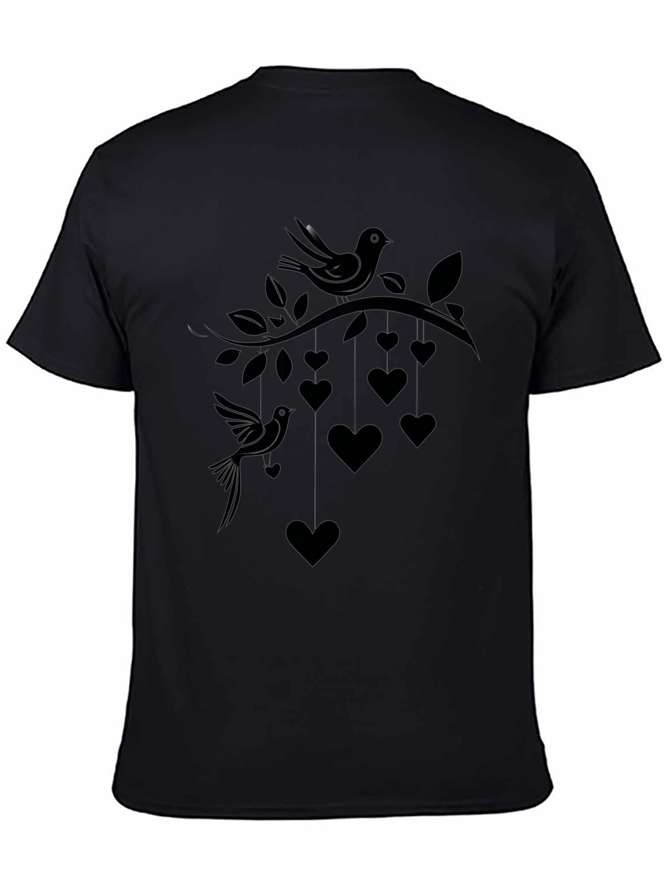 Love Birds Tee - Heart & Bird Graphic Print