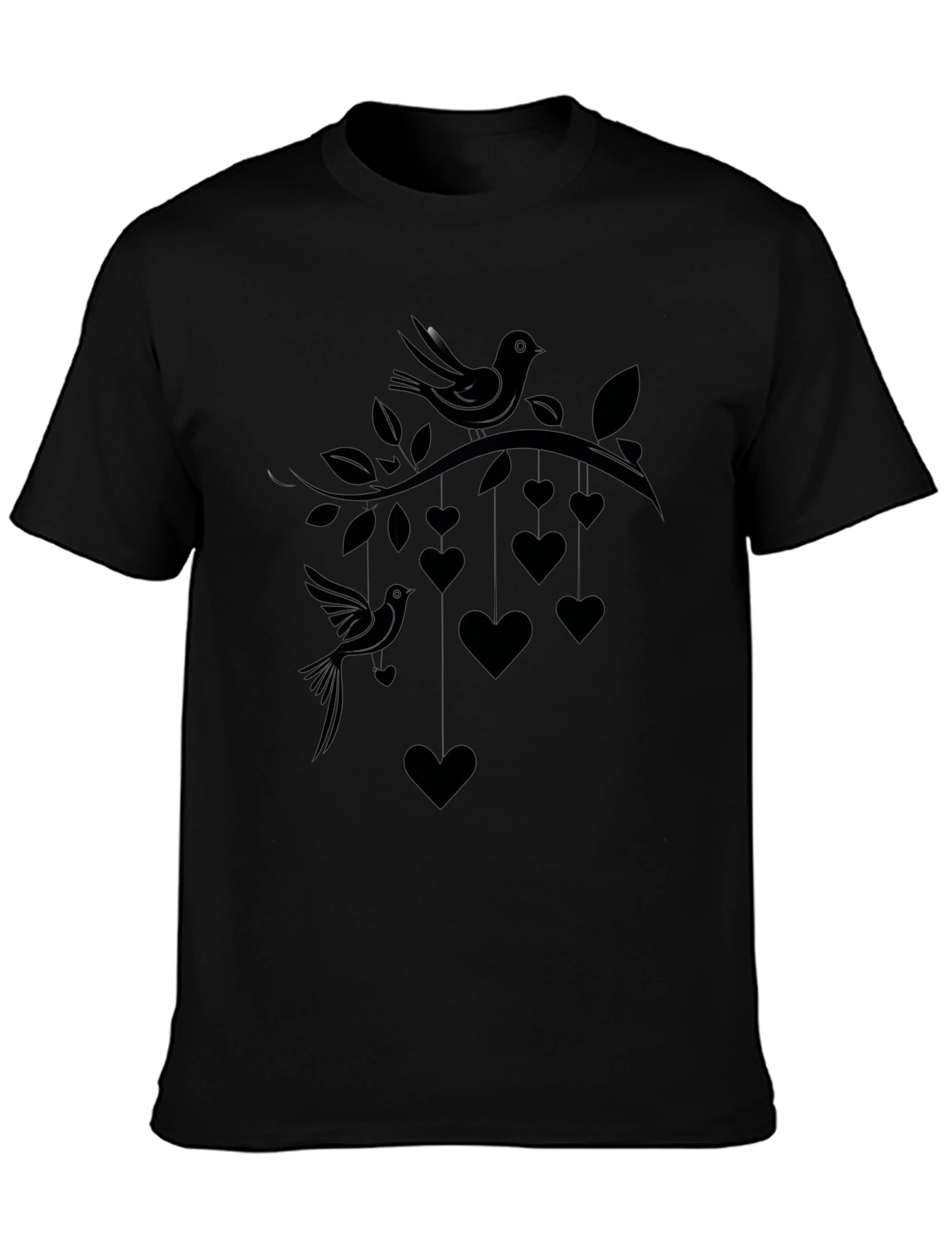 Love Birds Tee - Heart & Bird Graphic Print