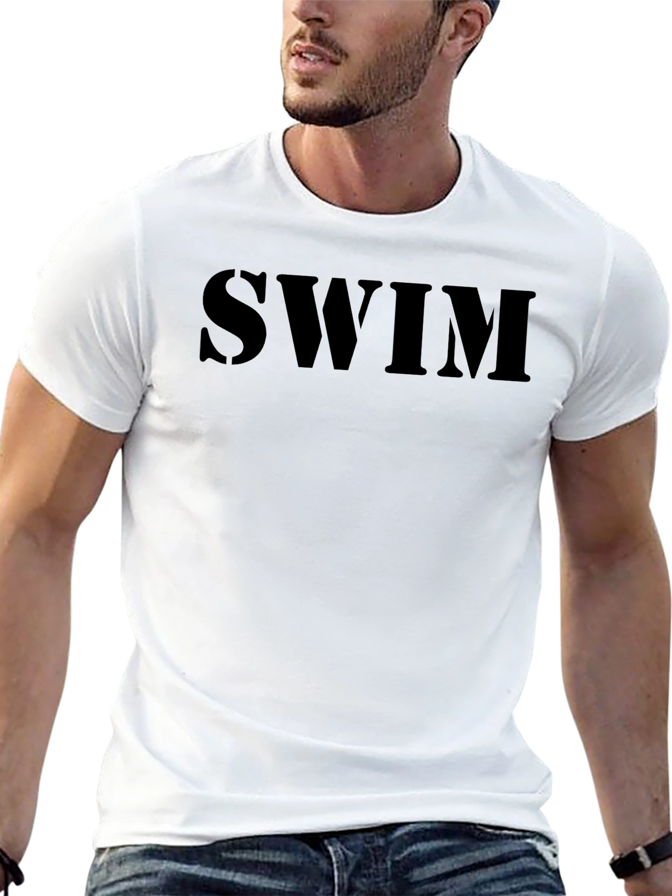 SWIM Graphic Print Black T-Shirt