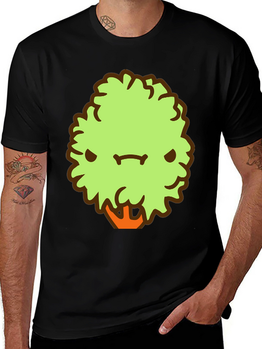 Grumpy Tree Graphic Tee - Mens Black Cotton T-Shirt