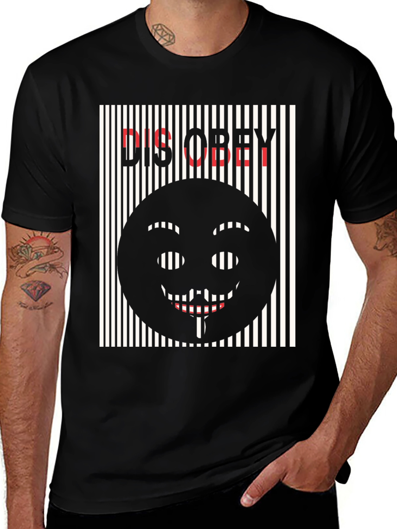 Disobey Graphic Tee - Black Cotton T-Shirt