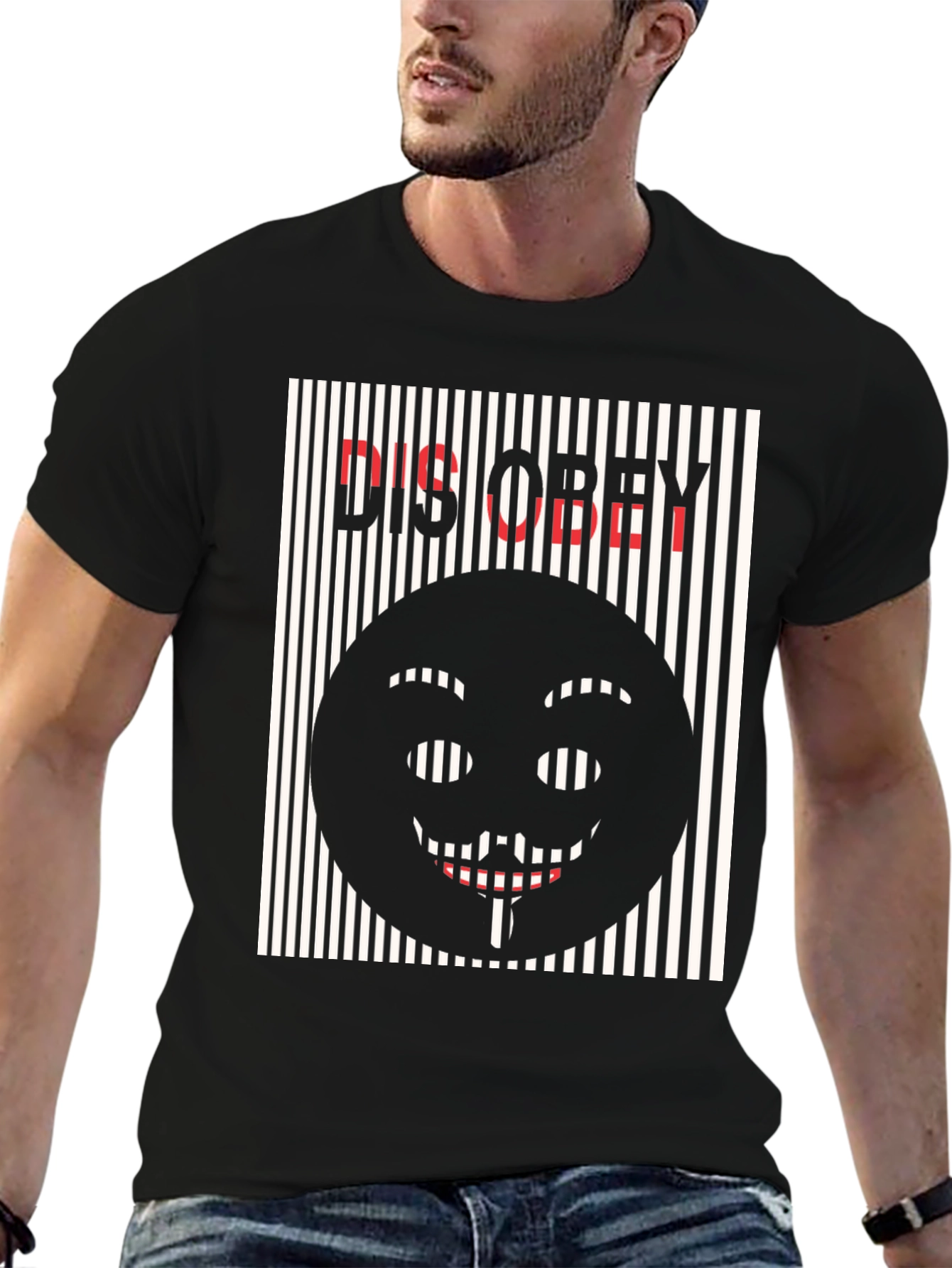 Disobey Graphic Tee - Black Cotton T-Shirt
