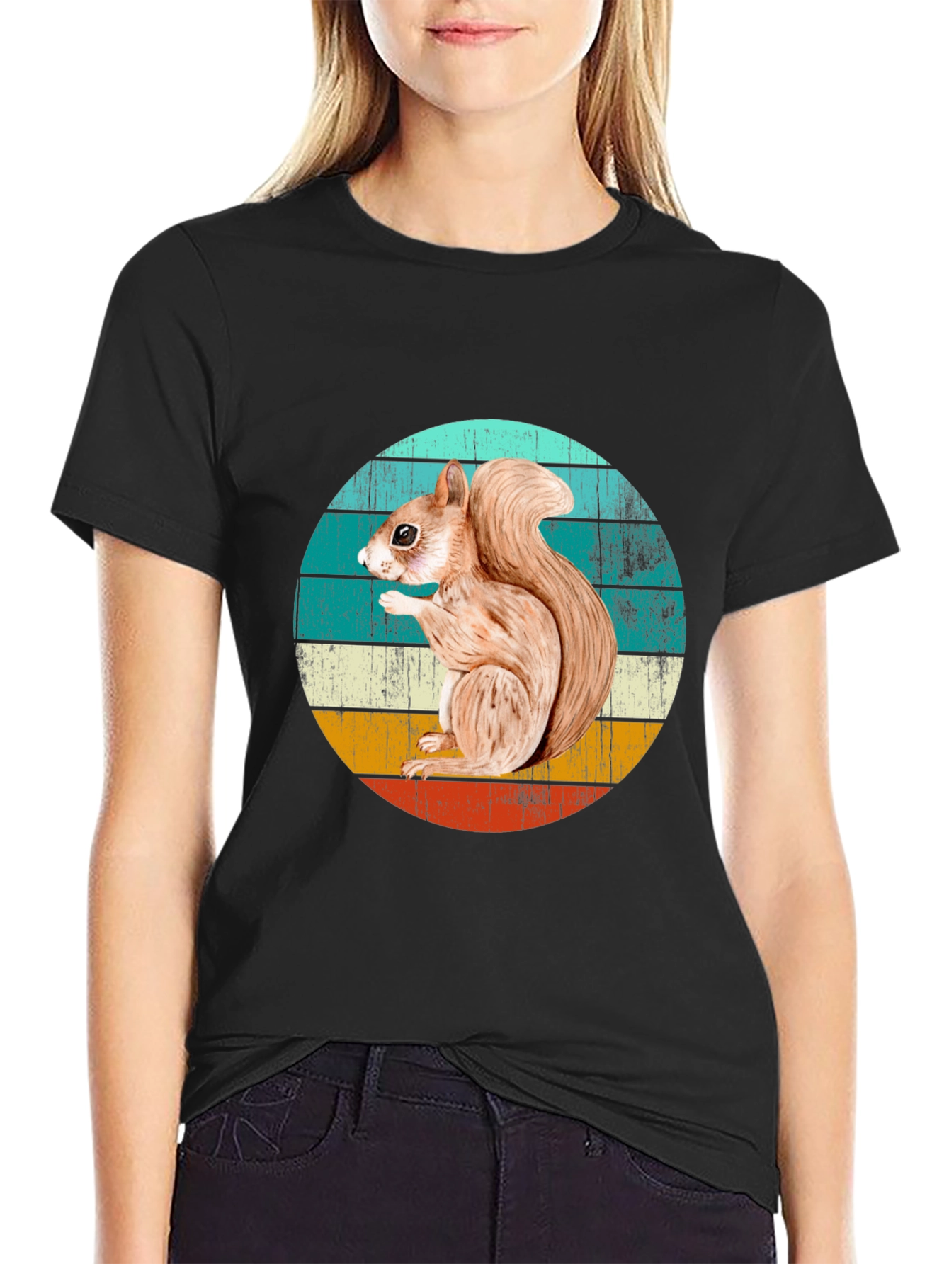 Squirrel Graphic T-Shirt - Retro Style