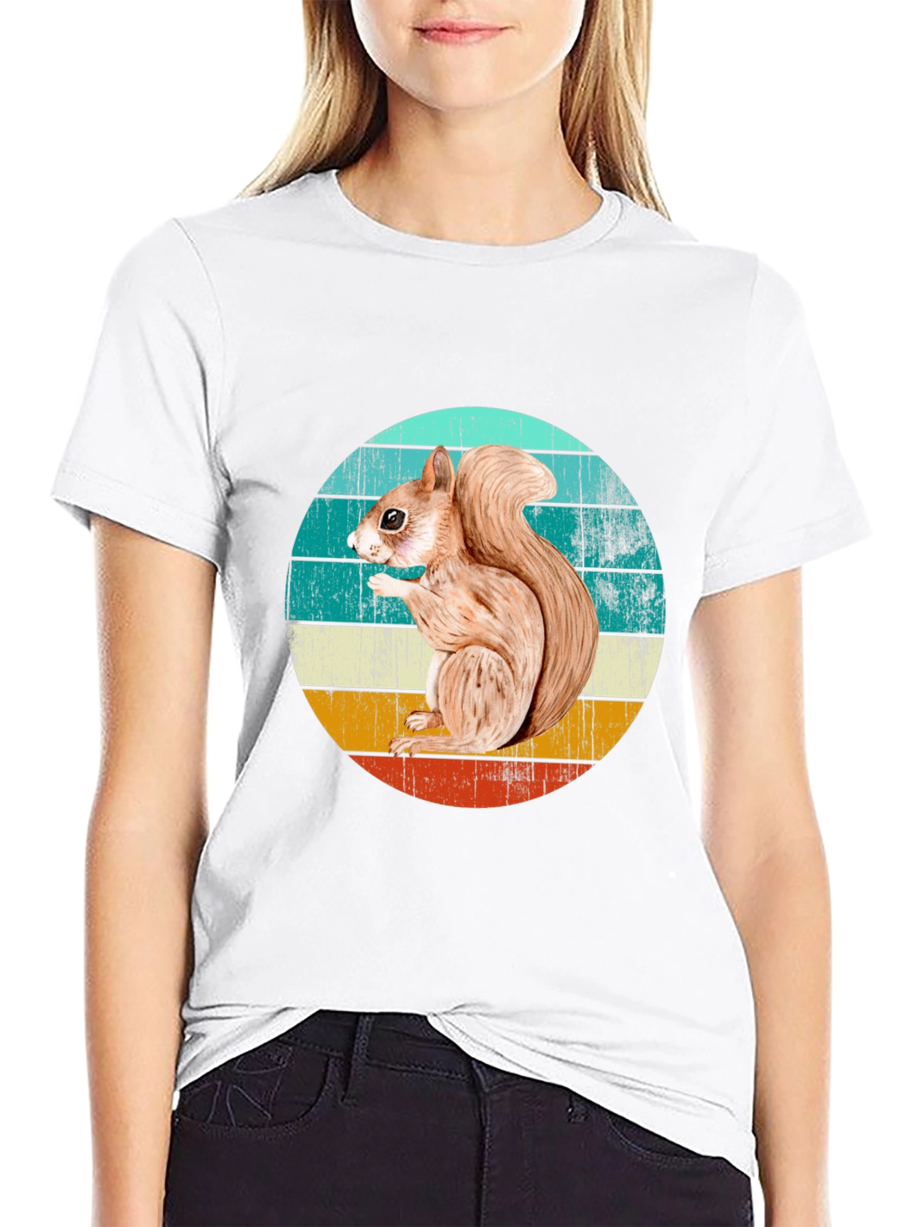 Squirrel Graphic T-Shirt - Retro Style