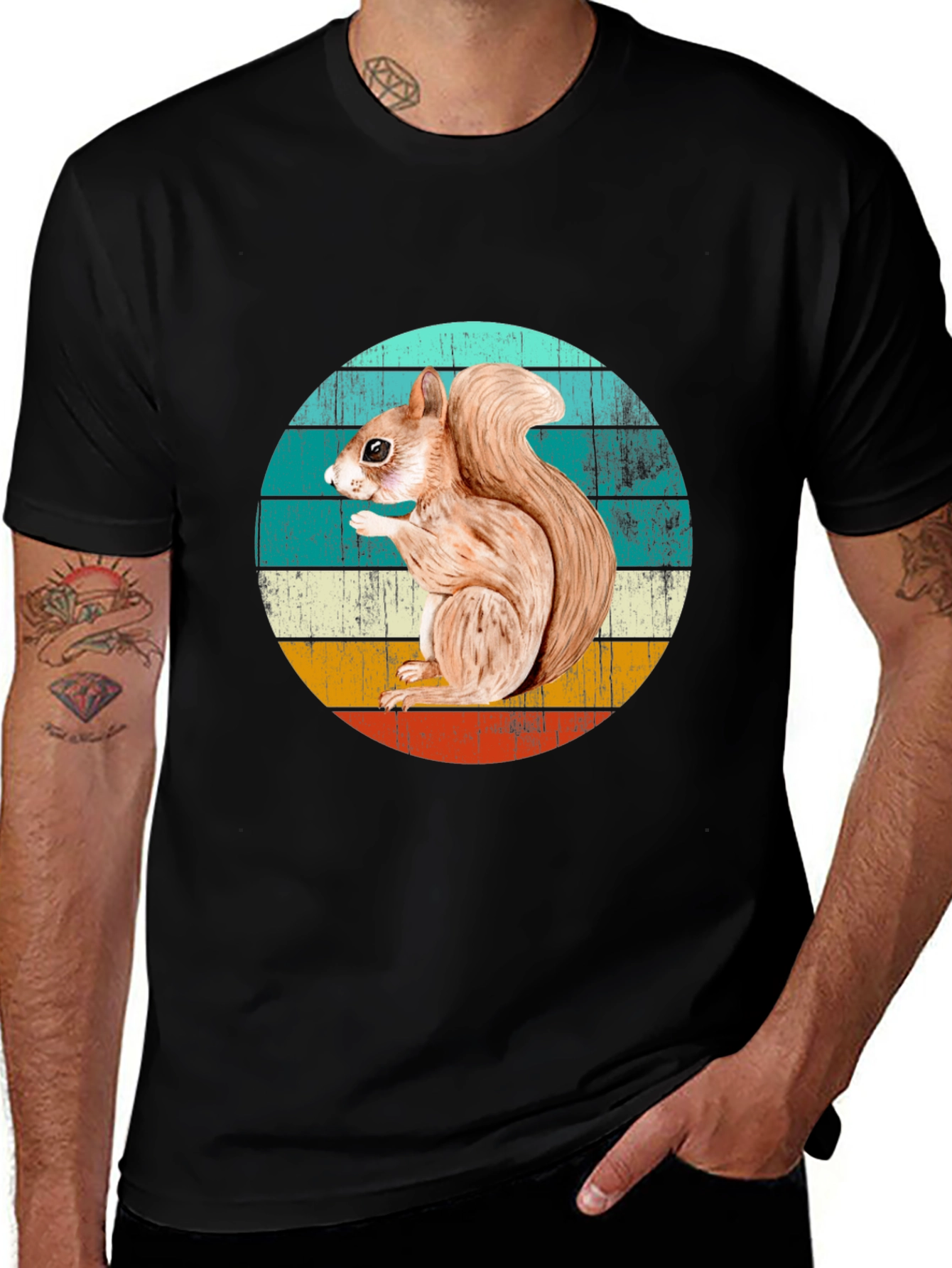 Squirrel Graphic T-Shirt - Retro Style