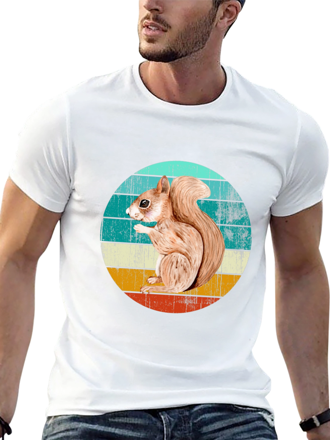 Squirrel Graphic T-Shirt - Retro Style