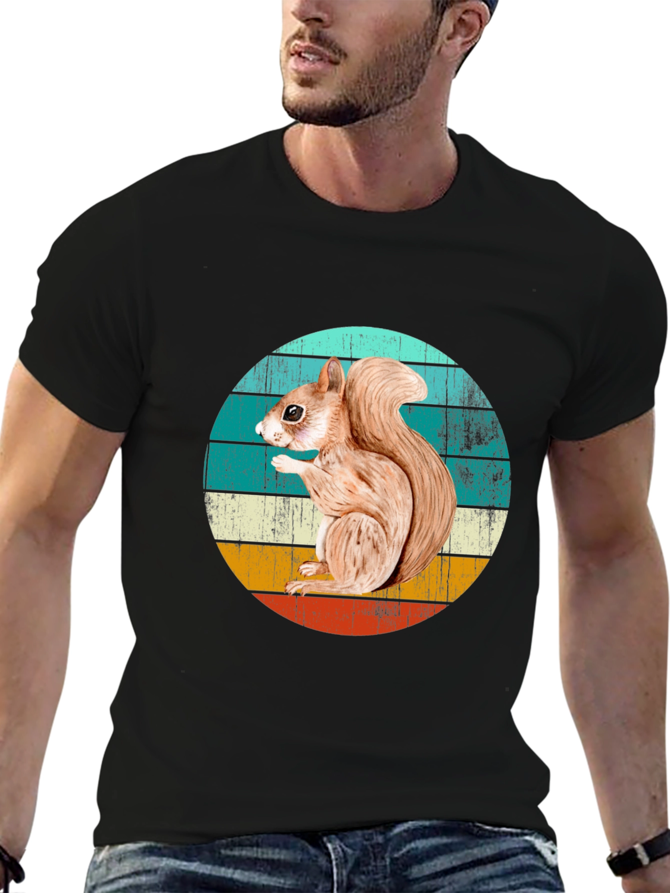 Squirrel Graphic T-Shirt - Retro Style